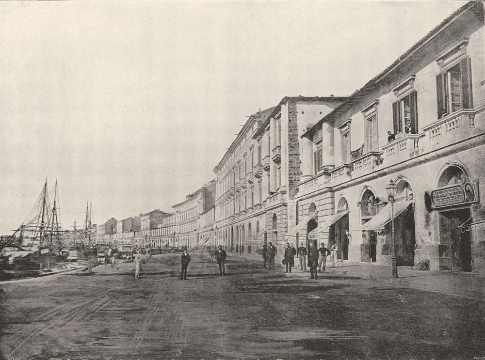 ITALY. Messina- On the Marina 1895 old antique vintage print picture